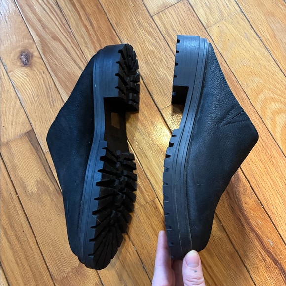 Madewell The Bradley Lugsole Mule in Black Nubuck Size 7 - Picture 12 of 13